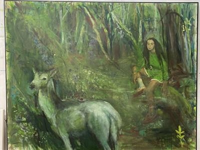 deer girl by Chloe Mandy, Painting